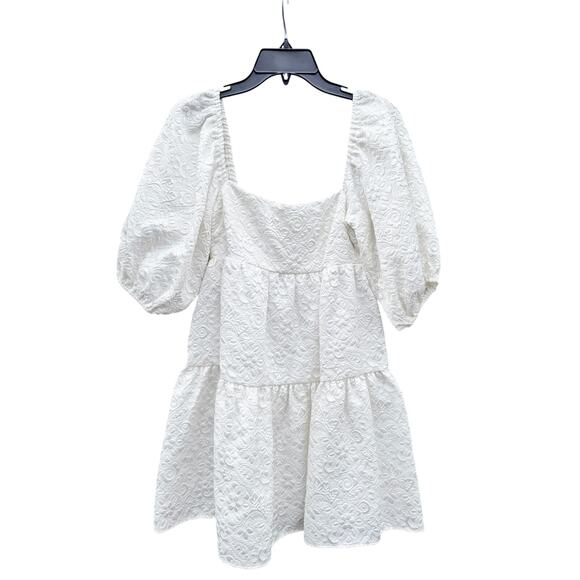 Amanda Uprichard Dresses & Skirts - AMANDA UPRICHARD Maisie Empire Waist White Brocade Babydoll Dress XS